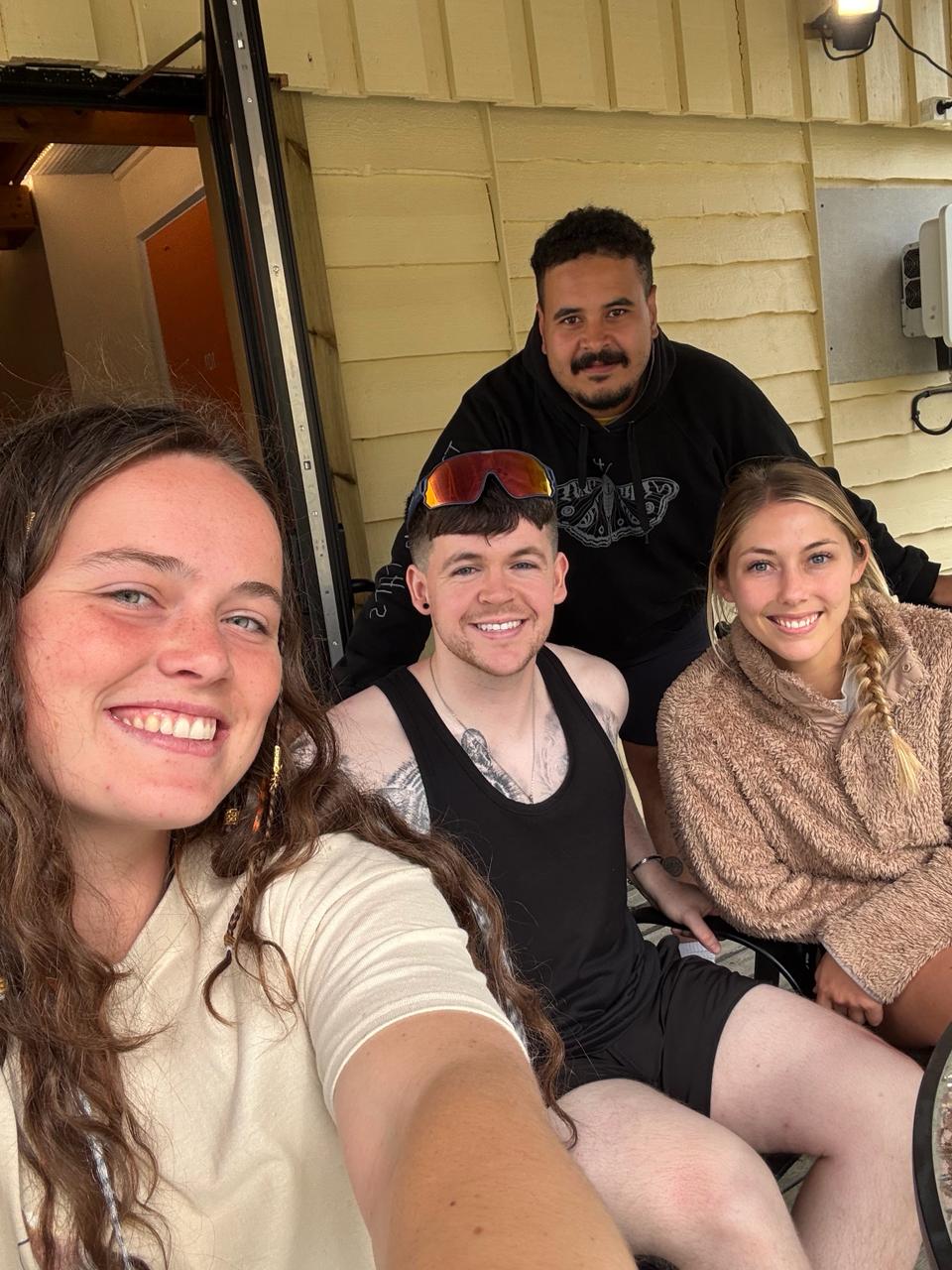 Camp group hanging out